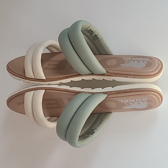 Sorel Womens Ella II Puff Slide Sandal Sporty Safari Chalk Size 8.5 NWOB - Picture 9 of 12